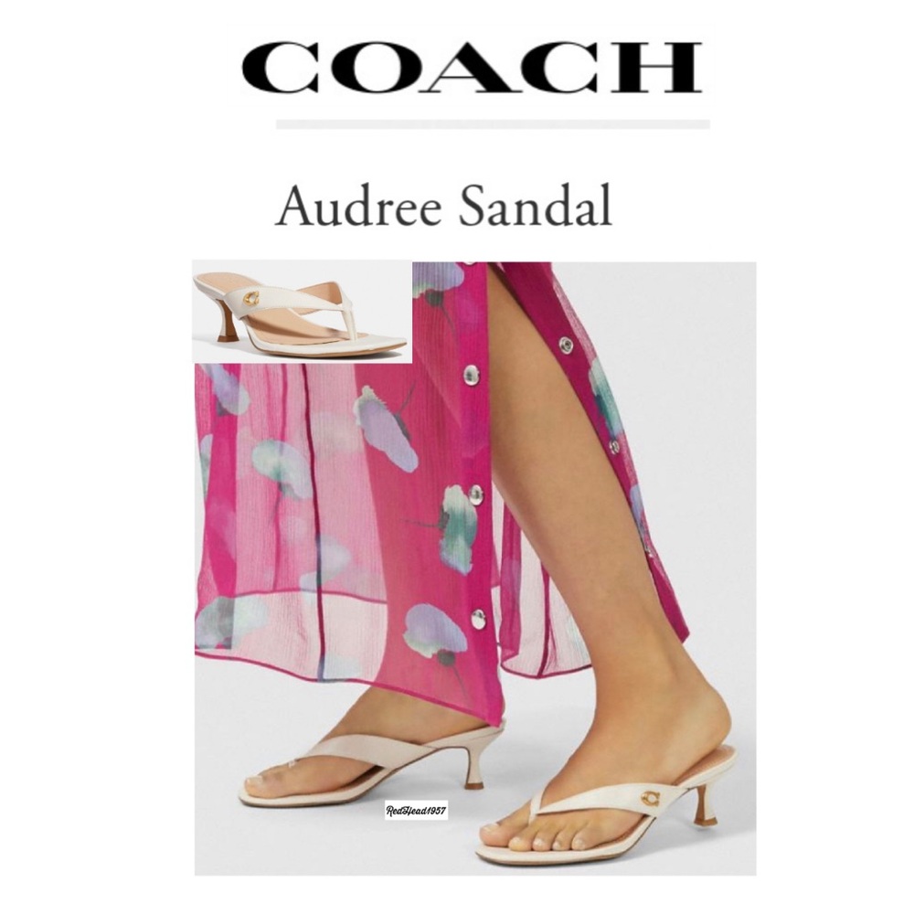 💕 Coach Andree WEDDING White Kitten Heel Sandal Sz 9 $235💕